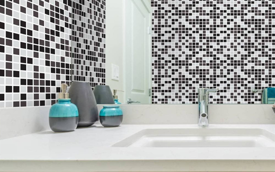 Ceramic mosaics used in bathroom