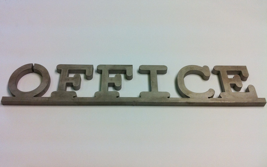 Metal processed by water jet cutter Metal processed by water jet cutter