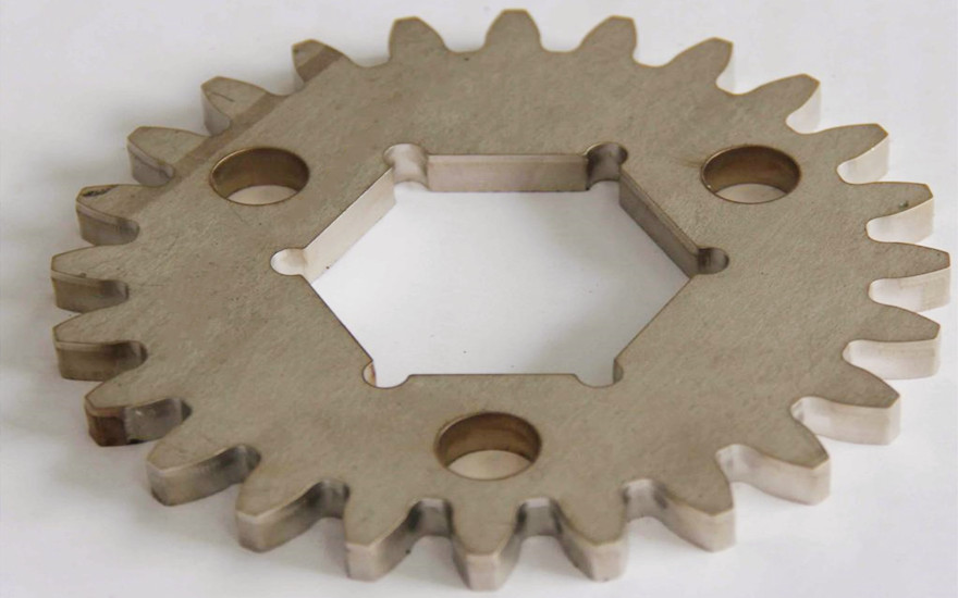 Example of water jet cut metal