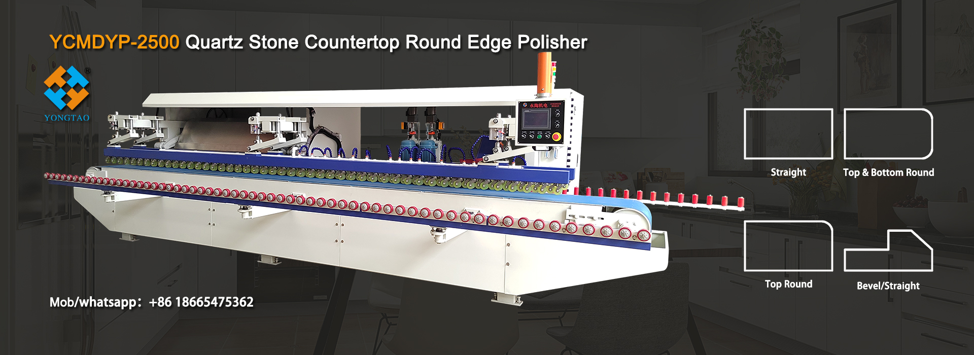 Quartz stone countertop edge polisher